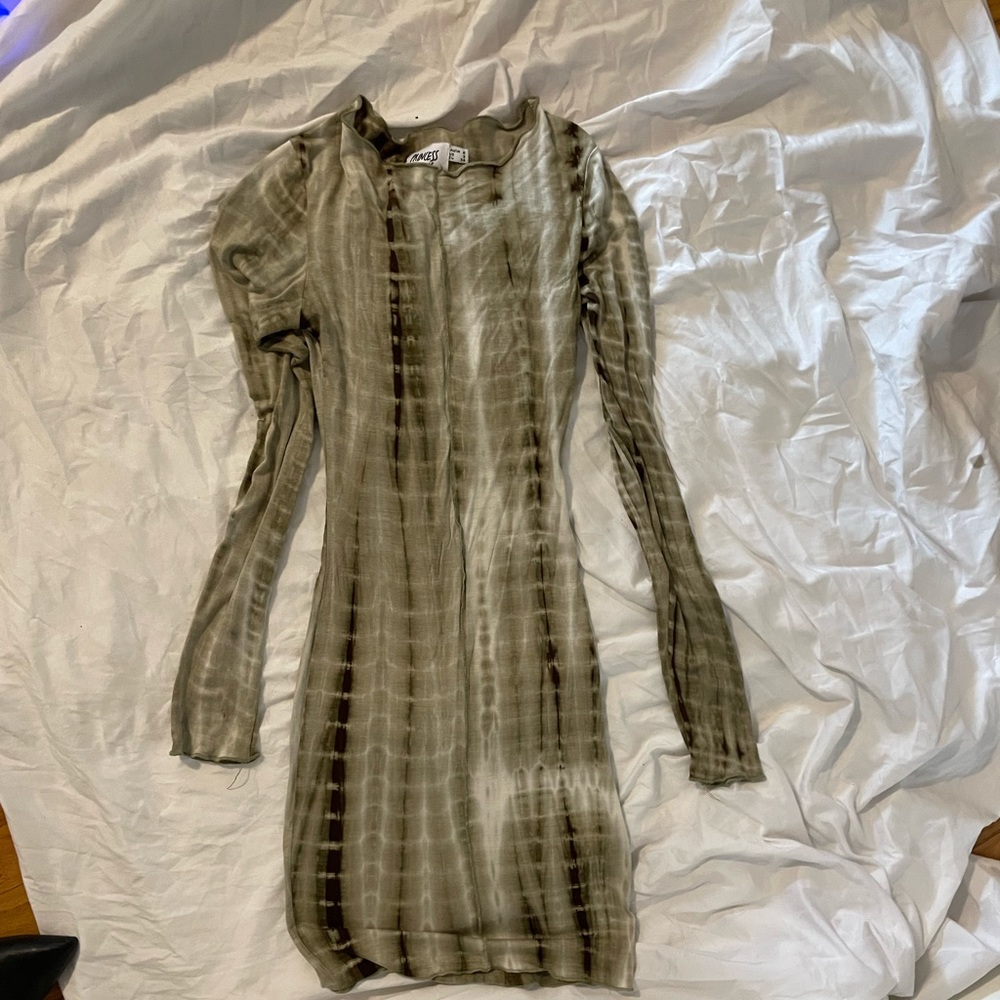 Princess Polly green/brown tie dye mini dress